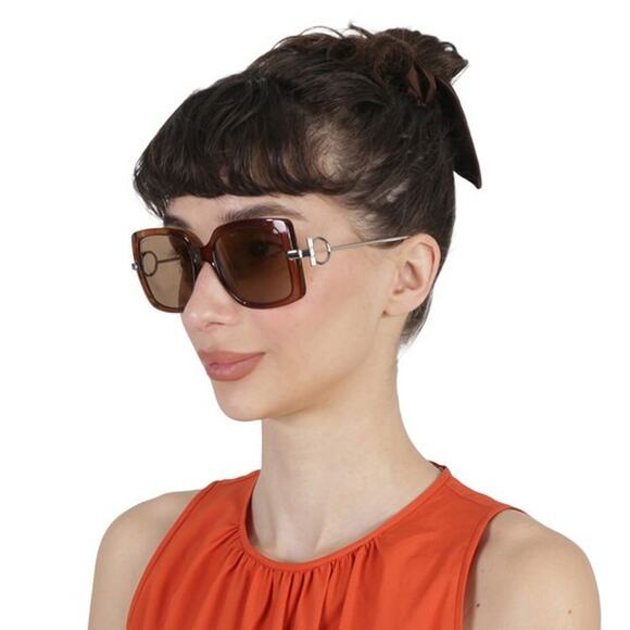 Salvatore Ferragamo Women's Brown Square Sunglasses Fashion Made in Italy O9-18 - Picture 1 of 9
